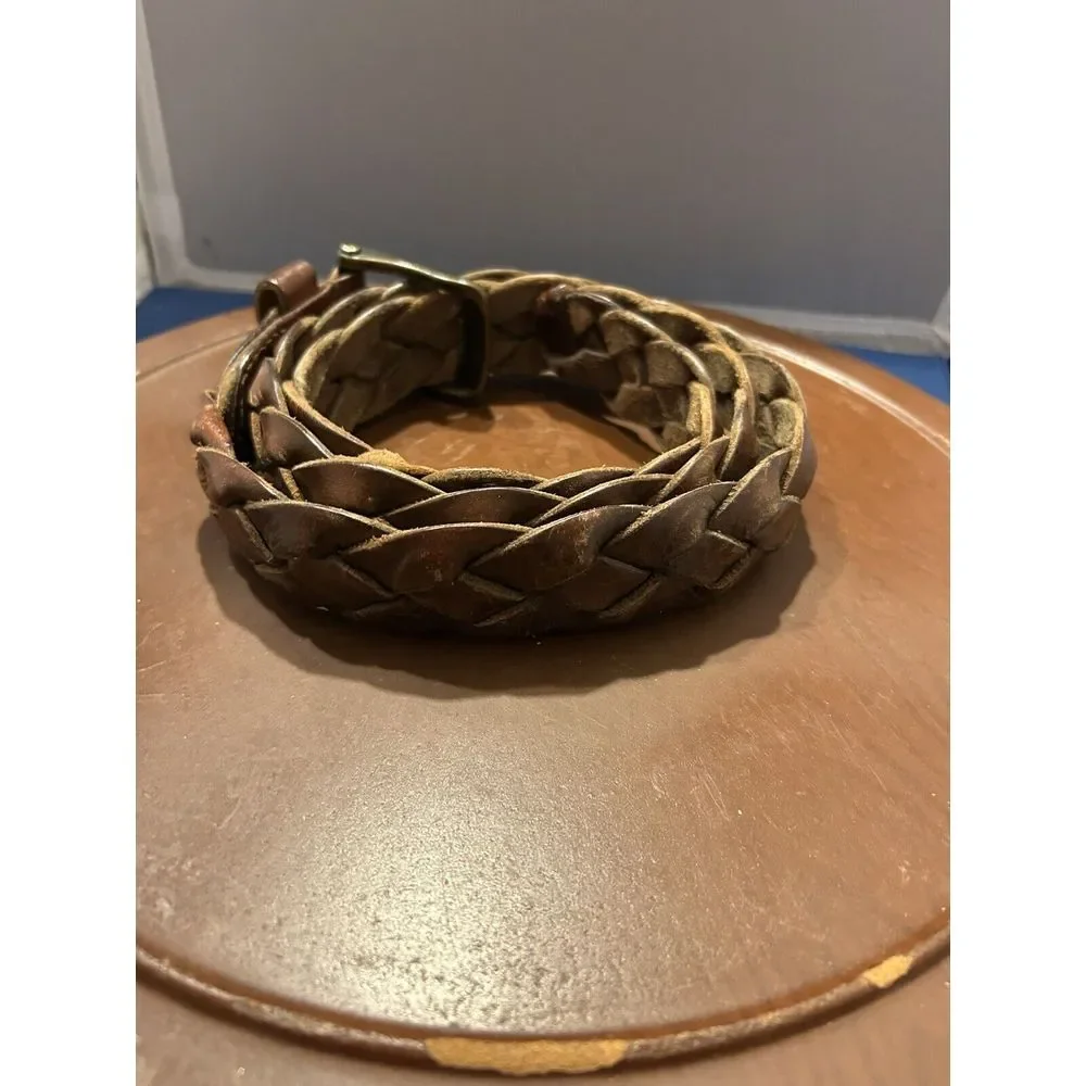 Octane Brown Braided Genuine Leather Belt Men's Size 38‎
